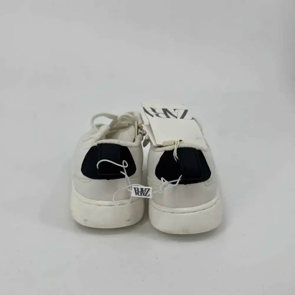 Zara White Synthetic Girls' Sneakers | Size 9.5T